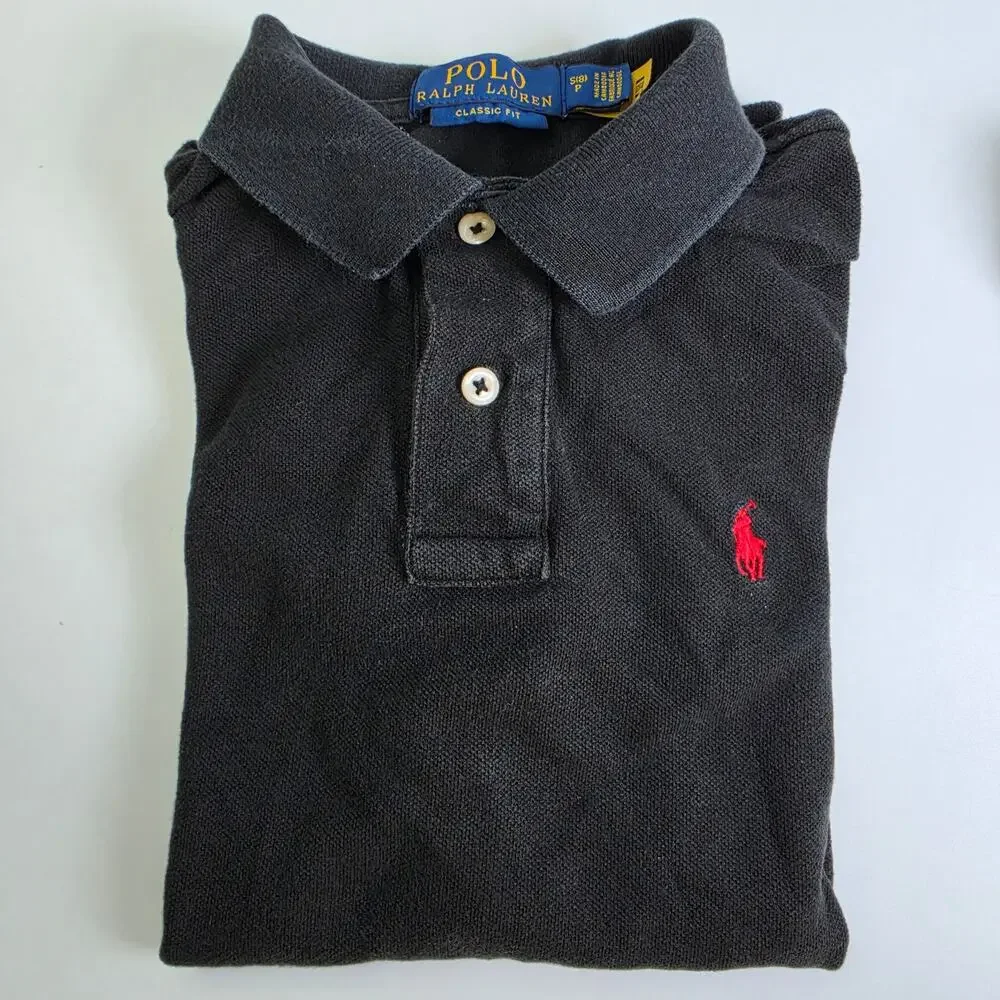 Polo by Ralph Lauren Boys Polo Black Red Size 8 Small